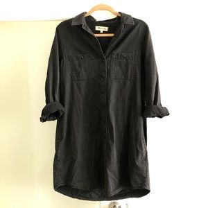 Madewell Black Long Sleeve Button Up Dress